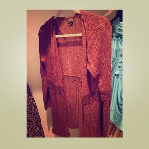 Maroon long cardigan